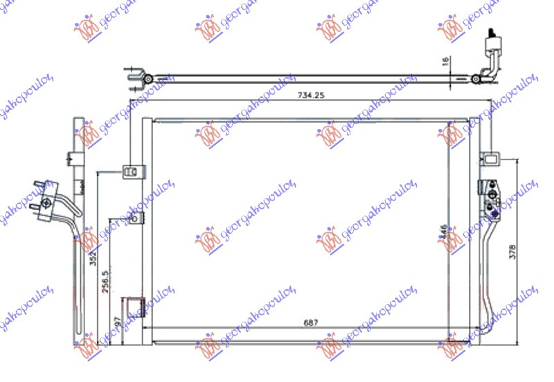 Radiator i kondicionerit benzinë/dizel (marsh manual) (645x445x16)