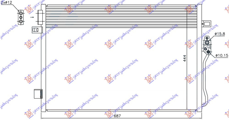 Radiator i kondicionerit benzinë/dizel (marsh automatik) (645x460x16)