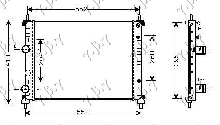 Radiator për motor 1.6i 16V (47x41x3.2)