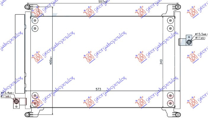 Radiator i kondicionerit 1.6 16V (53.5x34x1.6)