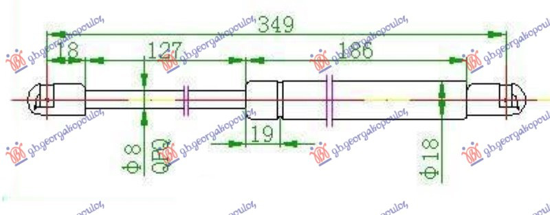 Amortizues (një) për derën e bagazhit (350L-440N)
