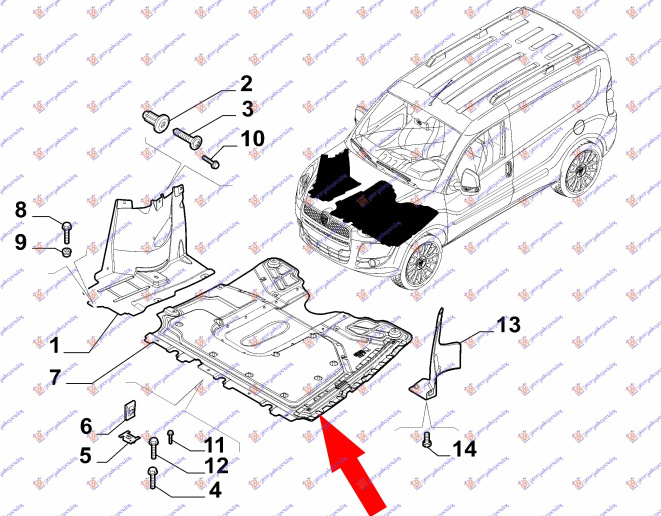 Mbrojtje/kapak nën motor (А cilësi)