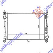 Radiator për motor 1,4i-16V-1.3JTD (62x39,5x-1,6)