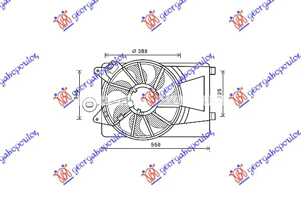 Ventilator komplet 1.4i 8V-16V (me kondicioner)