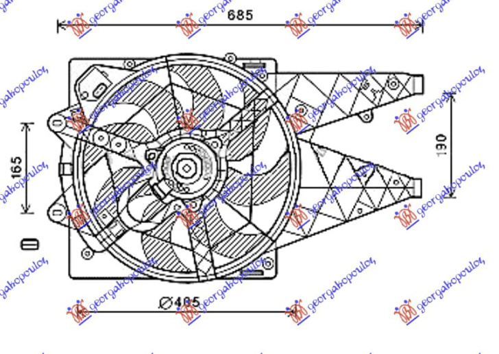 Ventilator komplet 1.3-1.6-2.0 JTD (pa kondicioner