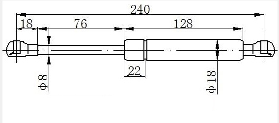 Amortizues (një) për derën e bagazhit (240L-350N)