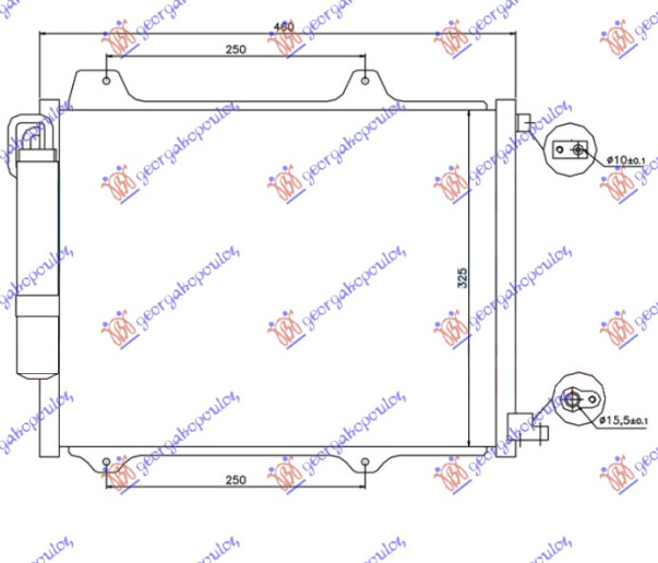 Radiator i kondicionerit 03- (42x32.5x1.6)