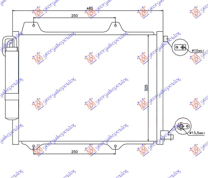 Radiator i kondicionerit 03- (42x32.5x1.6)