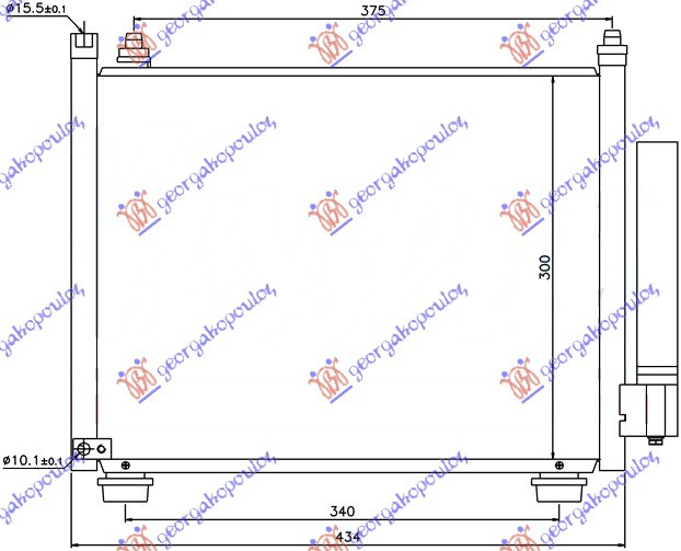 Radiator i kondicionerit 1.3 DDiS 03- (38.5x30.8x20)