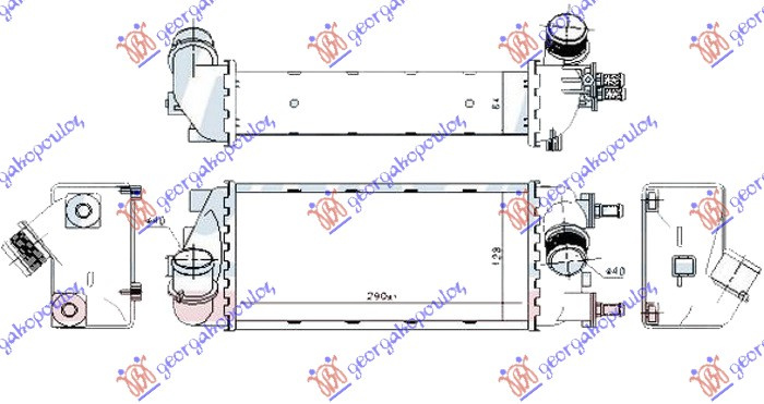 Interkuler 0.9 TURBO benzinë - 1.3 JTD dizel (290x130x64)