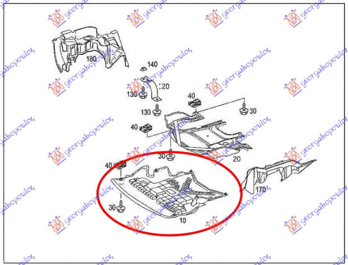 Mbrojtje/kapak nën motor