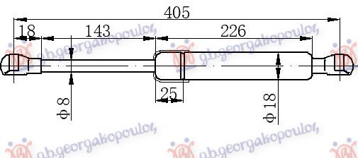 Amortizues (një) për derën e bagazhit (405L-420N)