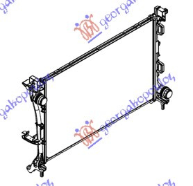 Radiator për motor 0,9-1,4 TURBO-1,3 JTD (61,9x41x