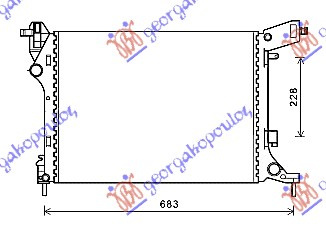 Radiator për motor 1,4i-16V (53,8x41,2x14)