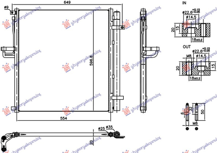 Radiator i kondicionerit 2.0 dizel (554x597x12)