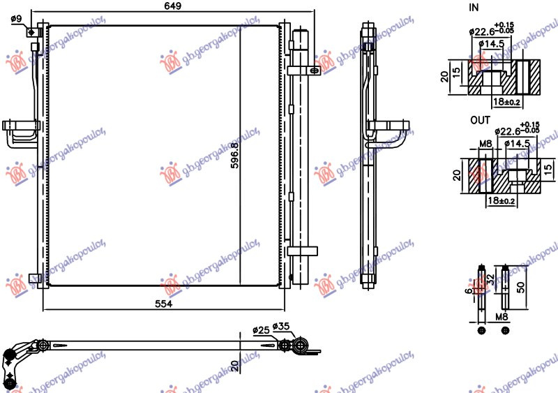 Radiator i kondicionerit 2.0 dizel (554x597x12)