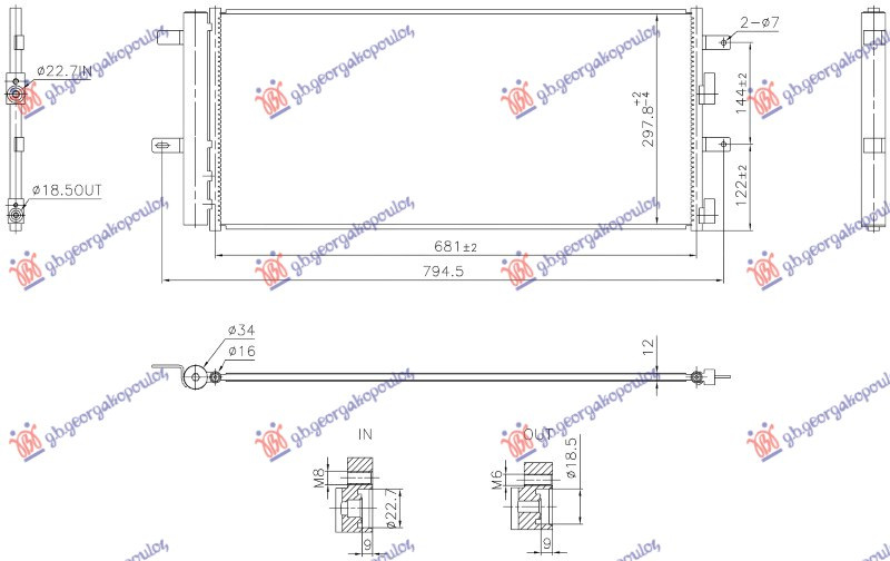 Radiator për kondicioner 1.5 benzinë - 2.0 dizel (681x298x12) (NISSENS)