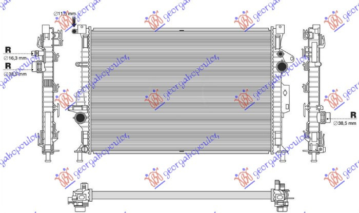 Radiator për motor 1.6 EcoBoost benzinë (marsh manual/automatik) (672x454)