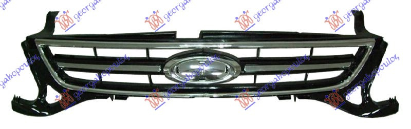 Maskë pvc/grilë me ngjyrë të zezë/krom (kornizë krom)