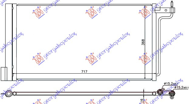 Radiator i kondicionerit 1.6 benzinë -2.0 dizel (69,5x35,8)