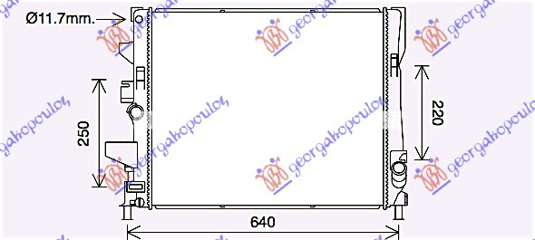 Radiator për motor 1.0 EcoBoost (marsh automatik) 15- (547x448x26)