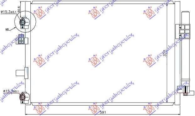 Radiator i kondicionerit 1.6 TDCi (57,2x33,8)