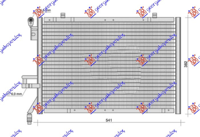 Radiator i kondicionerit 1.0 EcoBoost benzinë (502x349x16)