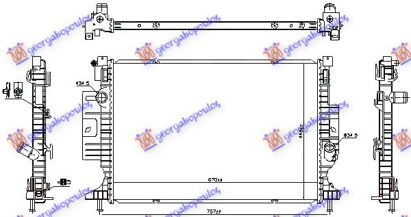 Radiator për motor 2.0 ECOBOOST benzinë - 2.0 TDCI dizel (marsh manual) (670x448)
