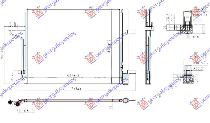 Radiator i kondicionerit 2.0 hibrid (625x477x16)