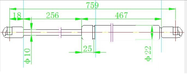 Amortizues (një) për derën e bagazhit (759L-670N)
