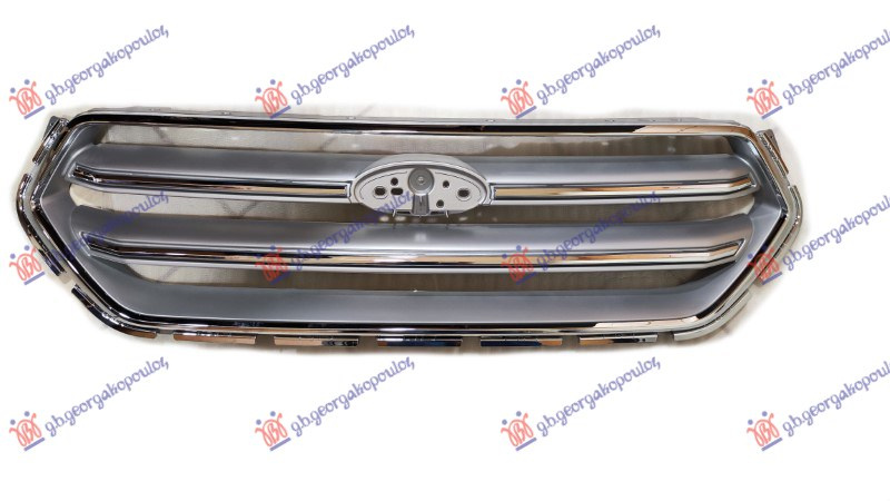 Maskë pvc/grilë e argjendtë/krom