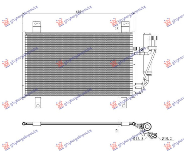 Radiator i kondicionerit 2.5 benzinë -hibrid (721x386x12)