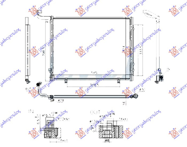 Radiator i kondicionerit 1.0 EcoBoost benzinë (385x545x22)