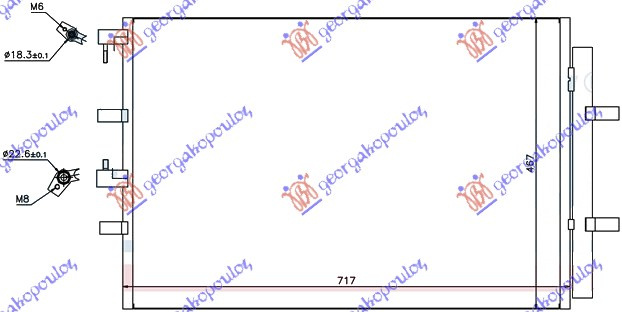 Radiator i kondicionerit 2,2 TDCi (71,7x46,7)