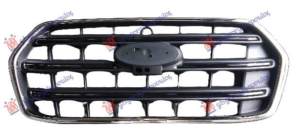 Maskë pvc/grilë me ngjyrë të zezë me kornizë krom