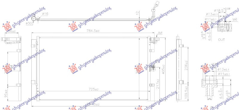 Radiator i kondicionerit 1.5 dizel 18- (725x393x12)