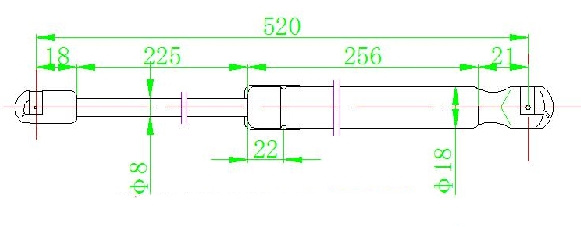 Amortizues (një) për derën e bagazhit (520L-280N)