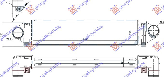 Interkuler 2.5 ST225/RS305/RS350 benzinë (660x150x65) pa hapje për sensorë