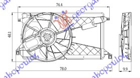 Ventilator komplet.1,8-2,0i-16V Di TURBO