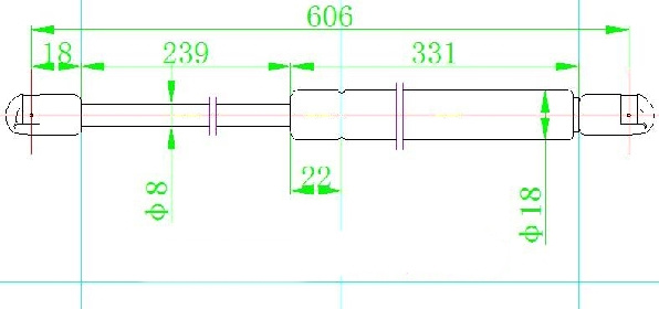 Amortizues (një) për derën e bagazhit (606L-460N)