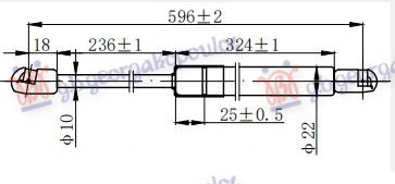Amortizues (një) për derën e bagazhit (597L-465N)