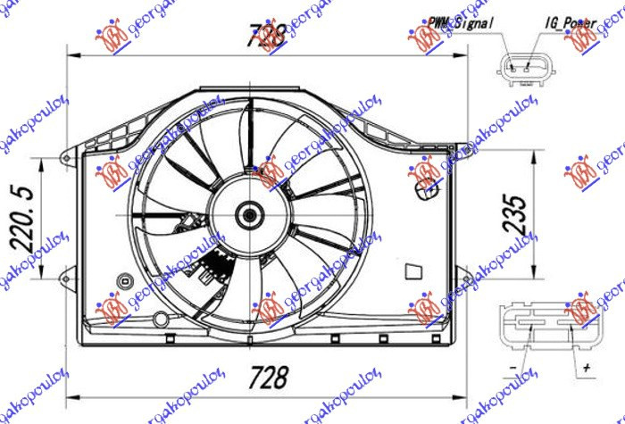 Ventilator komplet 1.0-1.5 VTEC benzinë