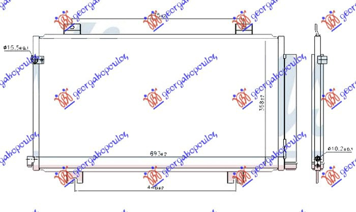 Radiator i kondicionerit 1.6 i-DTEC dizel (660x360x12)