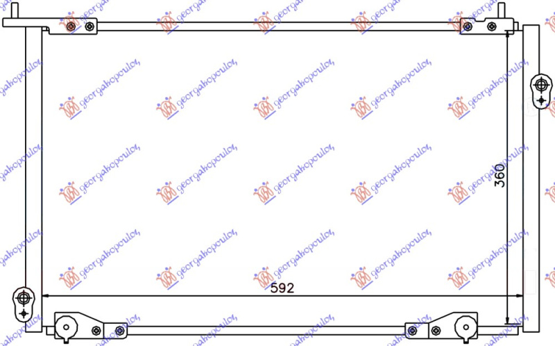Radiator i kondicionerit benzinë (59,2x36x16) sedan