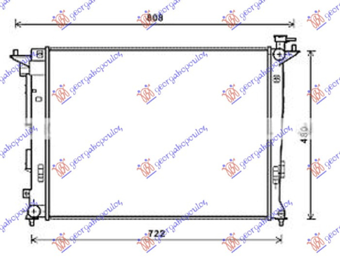 Radiator për motor 1.6-2.0 benzinë (marsh manual) (630x470x16) (çek)