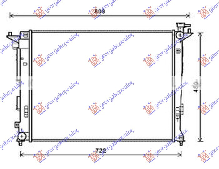 Radiator për motor 1.6-2.0 benzinë (marsh manual) (630x470x16) (çek)