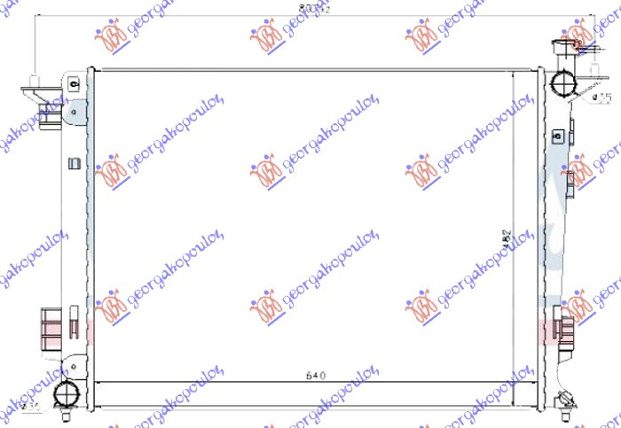 Radiator për motor 2.0-2.4 benzinë (marsh manual) (640x480x16) (korean)