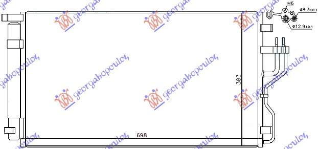 Radiator i kondicionerit të gjithë modelet benzinë (655x378x16) (Çek)