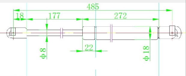 Amortizues (një) për derën e bagazhit (485L-560N)