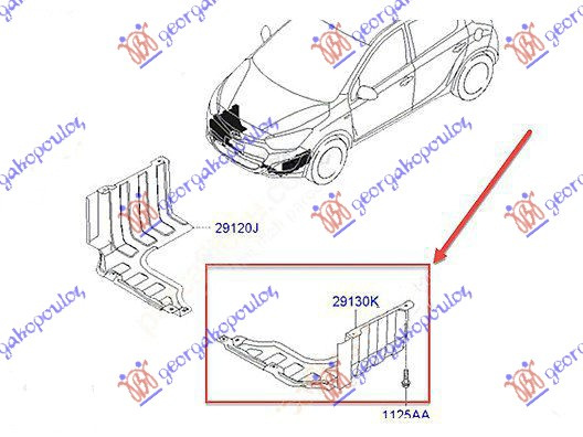 Mbrojtje/kapak nën motor
